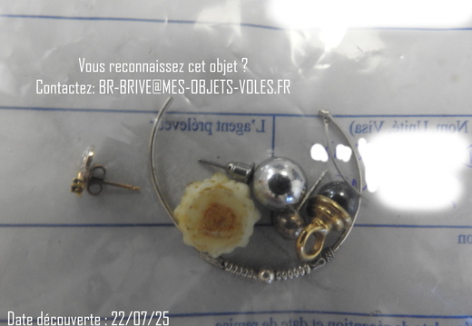 TC11 4 boucles oreilles, 1 pendentif perle noire et 1 fleur