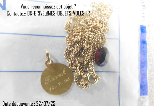 TC18 chaine or médaillon ange Franck et ornement de bijoux - Copie